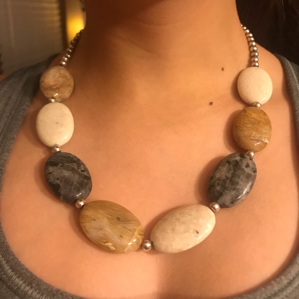 20” Stone embellished necklace.